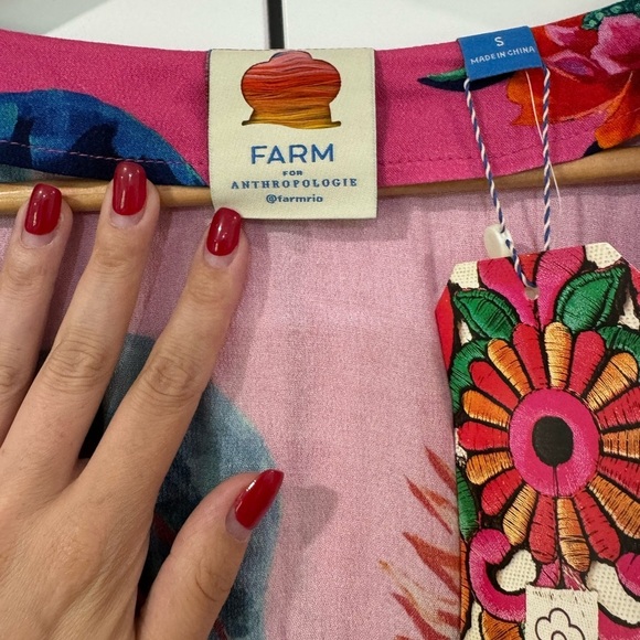 FARM RIO Long Sleeve Printed Midi Dress - Size Small -‎ NWT - Picture 6 of 8